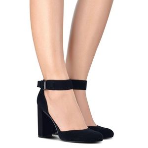 Nine West Lynnora Suede Ankle Strap Pumps